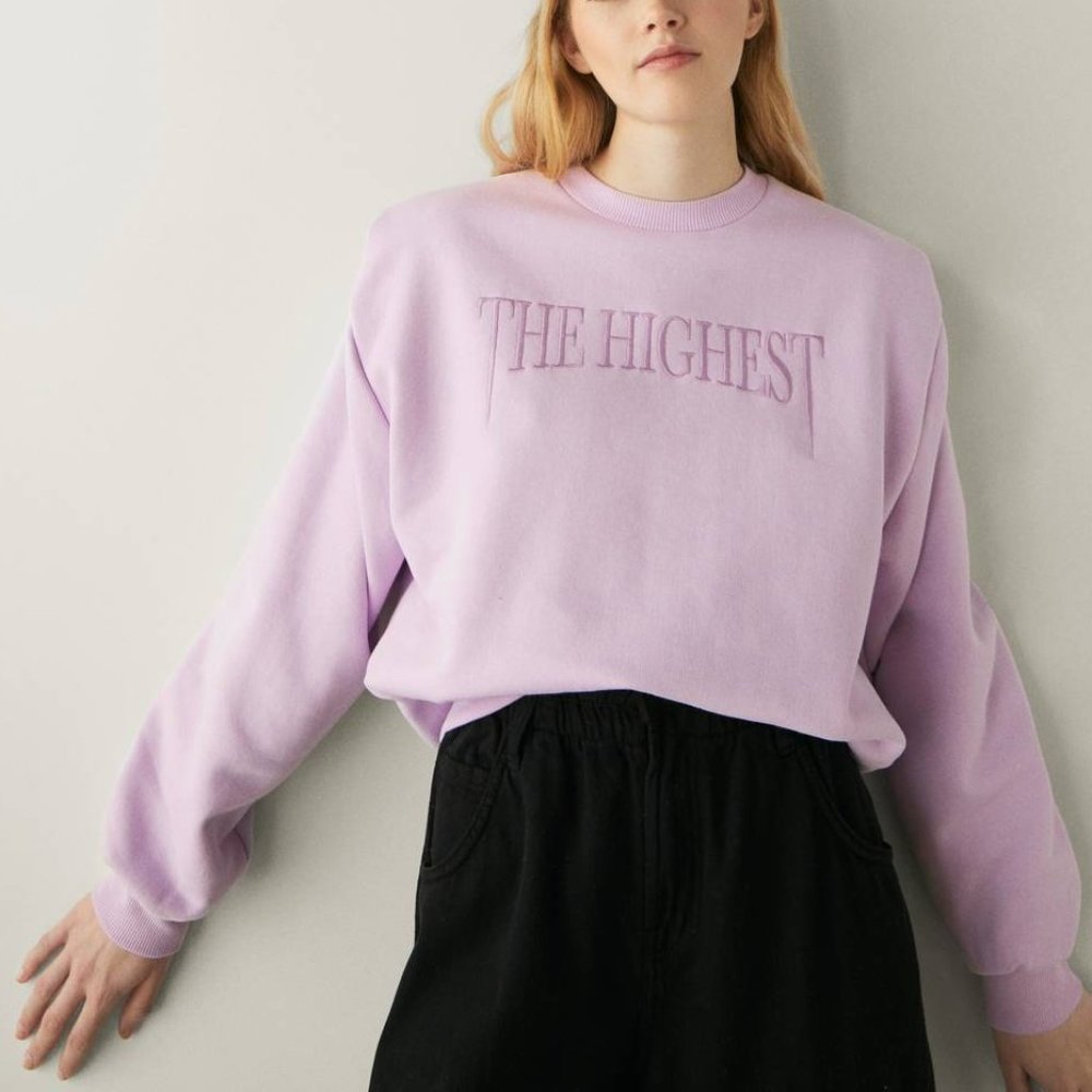 BERSHKA Embroidered Pullover